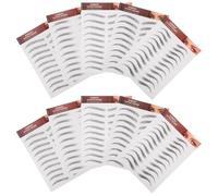 jojofuny 10 Pezzi Sopracciglia Finte Adesive Nere Trasferimento ad Acqua Sopracciglia Temporanee per Donne Simili a Peli per Trucco Naturale e Valorizzazione del Viso