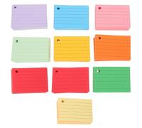 jojofuny 10 schede di indice vuote per libri - Schede didattiche vuote a righe multicolori per la scuola - di indice di parole cartacee portatili per la revisione e l'apprendimento degli studenti