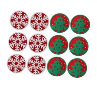 jojofuny 12 Pezzi Sottobicchieri Natalizi in Feltro Rotondi Antiscivolo per Tazze e Bottiglie Protezione Tavolo e Atmosfera Festiva per Casa e Regali di Natale