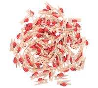 jojofuny 150 Mini Clip in Legno a Forma di Coccinella per Foto e Memo, Mollette Piccole per Carta e Lavoretti Fai da Te, Portafoto Decorativi per Cameretta e Ufficio, Set Leggero