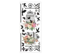 jojofuny 1set Adesivo Murale Decorativo Pvc Con Fiori e Uccelli Facile Da Applicare Su Pareti e Superfici Lisce Per Camerette e Stanze Da Letto Design Creativo e Rinfrescante