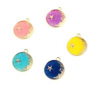 jojofuny 2 Confezioni Ciondolo Fai da Luna Stella in Lega | Accessori Fatti Mano, per Scrapbooking e Cosplay, Design Semplice e Delicato, Uso Fai da Colore Casuale