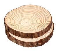 jojofuny 2 Pezzi Dischi di Legno Rotondi Naturali con Corteccia, Base Versatile per Artigianato, Superficie Liscia, Decorazioni Rustiche per Pareti e Sottobicchieri
