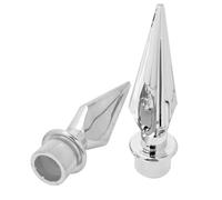 jojofuny 2 Pezzi Punta per Palo Bandiera in Plastica Argento, Decorazione Resistente e Non Facile da Rompere per Benvenuto e Feste