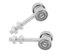 jojofuny 2 Pezzi Rullo per Porta Scorrevole Sospesa, Ruota per Porta Scorrevole, Lega Argento, Doppio Cuscinetto, Diametro Esterno 24mm, per Porte di Serra e Cancelli Scorrevoli