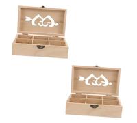 jojofuny 2 Pezzi Scatola di Legno Piccolo mestiere scatole di immagazzinaggio Titolare Porta Aghi da Cucito Porta spilli in Legno Cestino di stoccaggio degli Strumenti di Cucito