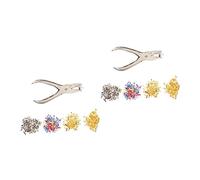 jojofuny 2 Set Fermagli Con Punzonatrice Per Materiale Per Creativo E Scrapbooking Colori Misti Con Tipi Fermagli E Foratrice Per Fai Da Te Adatto Adulti 400 Pezzi*2