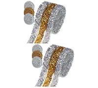 jojofuny 2 Set Nastro di Diamante Autoadesivo Strisce di Strass Autoadesive Nastro d'Argento Forniture Mestiere Arte Nastro di Strass Lucido Adesivi con Strass Autoadesivi Resina 6 * 2