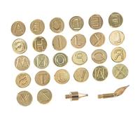 jojofuny 2 Set Testa di Pirografia Lettera Alfabeto Mano Mancia Punta per La Lavorazione del Legno Creazione Non Costume Scrivere Disegno Fare Pilota Numero Goffratura Golden Rame