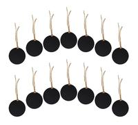 jojofuny 20 Pezzi mini lavagna bifacciale etichette per lavagna circolare Targhette nominative in legno etichette riutilizzabili Black