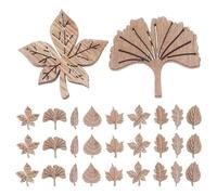 jojofuny 200 pezzi di foglie autunnali non finite ritagliate - Forma vuota in legno - Ornamento da appendere per il Ringraziamento, per il fai da te, il raccolto, l'autunno, la festa, la casa,