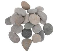 jojofuny 24 Pezzi di Pietre di Fiume da dipingere - Pietre Piatte e Lisce da 3-5 cm per dipingere l'alfabeto Naturali per Bambini - Progetto di Arte e Artigianato per Feste di Natale