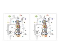 jojofuny 2pezzi Astronaut Pattern Sticker Adesivo Da Parete Decorativo Per Crescita Per Misuratore Creativo Per Camera Da Letto e Asilo Materiali Sicuri e Design Accattivante