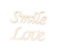 jojofuny 2pezzi Decorazioni Uniche Legno Per Parete Di Adesivi Alfabetici Per Casa e Ufficio Smile Love Ornamenti Creativi Per Atmosfere Accoglienti