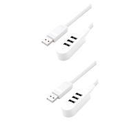 jojofuny 2pezzi Hub Multi-funzione Con Di Estensione Da Caricatore Usb Multi-port Per Desktop e Notebook Compatto e Facile Da Trasportare Bianco