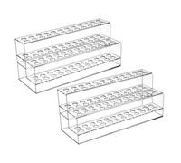 jojofuny 2pezzi Portapenne Per Scrivania in Acrilico Design Due Strati Per Esporre e Conservare Vari Tipi Di Penne e Strumenti Di Trucco