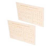 jojofuny 2pezzi Strumento Didattico Braille Numeri e Alfabeto Tabella Punti in Rilievo Per Principianti Tavola in Legno Lettere Braille Supporto Educativo Per Persone Non Vedenti