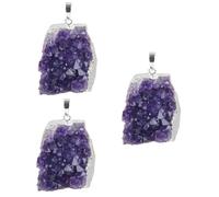 jojofuny 3 Pezzi Ciondolo Cristallo Cluster Naturale per Creazione Gioielli Design e Leggero Calming per Meditazione e Decorazione Adatto Età