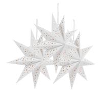 jojofuny 3 Pezzi Coprilampada Lanterne Natalizie Stella Nove Punte in Carta Decorazioni Sospese per Casa e Feste Design Leggero e Facile da Appendere