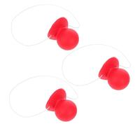 jojofuny 3 Pezzi Naso da Clown in Gomma Rosso, Grande, Divertente per | Maschera e Sfilate, Leggero e Comodo da Indossare, Accessorio per Feste in Costume, Effetto Buffo
