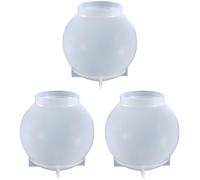 Jojofuny 3 Pezzi Stampo in Silicone Sfera: Sfera di Cristallo da 8cm in Silicone per Epossidico, Forme Rotonde in Epossidico per Artigianato, Arte, Candele, Produzione di Sapone - Stampo per Fiore in