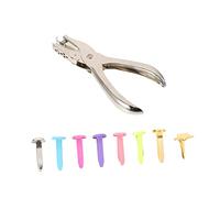 jojofuny 3 Set Fermagli Colorati Per Scrapbooking Con Perforatore Accessori Fai Da Te Include Tipi Fermagli E Puncher Per Progetti Creativi 400 Pezzi*3