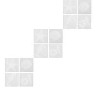 jojofuny 3 Set Stencil per Pittura Mare Template Decorativi per Organismi Beige per Progetti Creativi E Decorazioni per Casa E 8 Pezzi*3