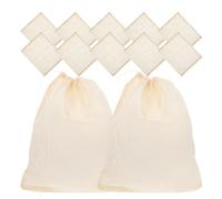 jojofuny 30 Sacchetti Coulisse per Filtro Zuppa in Garza Riutilizzabili 20x25 Cm, Sacchetti per Tè e Spezie Filtranti, Set Multifunzione per Cucina e Infusi, Confezione da 30 Pezzi