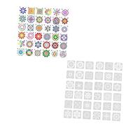 jojofuny 36pezzi Stencil Mandala Creativi Bianchi in Plastica Riutilizzabili per Pittura Muro Mobili e Decorazioni DIY Resistenti al Calore e Flessibili per Progetti Artistici su Superfici