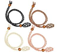 jojofuny 4 Pezzi Collana Portapendente Cristallo con Cavo Supporti per Pietre Vuote Rete Intrecciata per Creazioni Unici