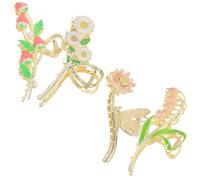 jojofuny 4 Pezzi Grandi Fermagli per Chioma da Donna in Metallo a Mascella Artiglio, Accessori per Chioma Spessi, Fermagli Decorativi Dipinti a Mano per Uso Quotidiano, Feste e Matrimoni