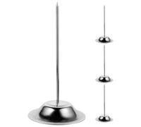 jojofuny 4 Pezzi Porta Ricevute in Acciaio Inossidabile per Ufficio e Ristorante, Design Versatile e Organizzazione Conveniente Base Rotonda, Supporto Memo e Forchetta per Menu