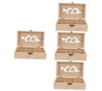 jojofuny 4 Pezzi Scatola di Legno Piccolo Scatole di Immagazzinaggio Mestiere Titolare Organizzatori e Contenitori per Cucito Delicato Cesto di Spilli Custodia per Spilli da Cucito