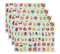 jojofuny 4 Set di Adesivi di Frutta: Etichette autoadesive in Vinile Impermeabili - Adesivi di Frutta Carini e Rimovibili per quaderni, diari, Scrapbooking, Decorazioni da Parete per Cucina e