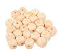 jojofuny 4 Set Giocattolo Quadrato di Lettere in Legno Perline Giocattoli Blocchi di Costruzione della Scuola Perle di Alfabeto Cubi di Alfabeto Perle di Legno 26 Pezzi * 4
