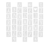 jojofuny 42 Stencil con Lettere E Numeri: Modelli di Vernice Spray Riutilizzabili per Alfabeto - Pittura su Legno, Tessuto, Muro, Lavagna, Segnaletica per Porte E Portici, Artigianato,