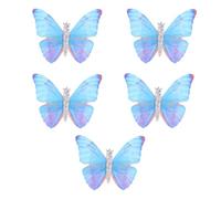 jojofuny 5 Pezzi Fermaglio Farfalla Blu per Chioma, Molletta Acciaio Inox | Design Fiocco Delicato, Leggero e Gentile sui Chioma, per Donne e Signore, Uso Quotidiano