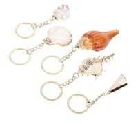 jojofuny 5 pezzi Portachiavi in Conchiglia Naturale Artigianali e Stilosi Accessori per Chiavi Auto Borse e Cartelle Regalo per Amanti del Mare Spiaggia