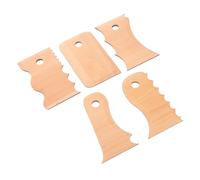 jojofuny 5 Pezzi Set di Strumenti per La Ceramica Mano Scolpire L'argilla Scultura Raschietto per Sculture Pentola Clay Cutters Modellare L'argilla di Legno Beige