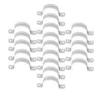 jojofuny 50 Pezzi Supporto Per Condotto a Forma Di u Clip Per Tubo Cinturino in Acciaio a Due Fori Cinghia Per Tubi Resistente Staffa Di Fissaggio Per Tubo Esterno Cinghia Rigida Silver