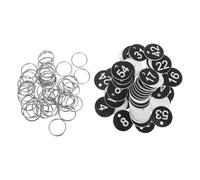 jojofuny 50 Pezzi Targhette Numerate Plastica con Anelli Resistenti Etichette Rotonde per Valigie Chiavi e Armadietti Etichette Identificative Impermeabili per Viaggi Casa Ufficio e