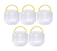 jojofuny 5sets Vasca Trasparente per Lavaggio Pennelli di Secchi Design Manico per Portabilità per Lezioni d Arte e Pittura