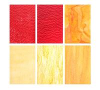 jojofuny 6 Fogli Vetro Colorato Ondulato per Vetrate e Mosaici Set da 6 Pezzi in Giallo Arancione e Rosso per Progetti Fai da Te e Decorazioni Artistiche