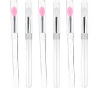 jojofuny 6 Pennelli per Labbra Applicatori Comodi Coperchio Antipolvere in Silicone Applicatore Trucco Fine e Delicato per Rossetto, per Uso Quotidiano e Professionale