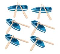 jojofuny 6 Pezzi arredamento nautico barca Spiaggia piccolo blu costiero a tema arredamento da tavolo per barche camera da letto arredamento mediterraneo mini barche Di legno