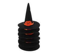 jojofuny 6 Pezzi Cappelli da Strega Mini in Feltro Nero per Halloween, Decorazioni Riutilizzabili e Versatili per Bottiglie di Vino e Bambole, per Feste a Tema
