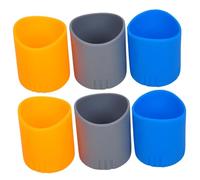 jojofuny 6pezzi Copertura Antiurto in Silicone Per Microfono Protezione Fondo Asta Resistente Cadute e Urti Con Tre Colori Arancione Blu Grigio Facile Da Montare e Durevole
