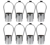 jojofuny 8 Pezzi Coppa Leggera Tazza Portalampada Fai Da Te Portalampada E27 Basi Per Lampade E27 Porta Paralume Guardia Leggera Della Gabbia Anello Del Paralume Silver Ferro Battuto