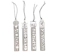 jojofuny 8 pezzi Segnalibri Righello Metallo per Design e Stencil per Accessorio per Scuola e Hobby Creativi