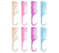 jojofuny 8pezzi Pettine Denti Larghi da Pettine Antistatico per Capelli Spessi da Doccia Districante per Capelli Bagnati Ricci e Parrucche con Coda Curva per Styling